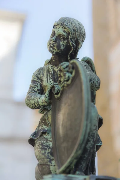 Bergamo Itálie Anděl Štítem Jako Dekorativní Plot Colleoni Kaple — Stock fotografie