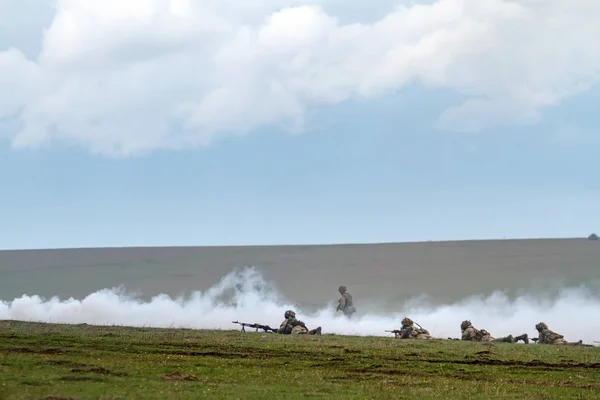 Exército Soldados Campo Luta — Fotografia de Stock