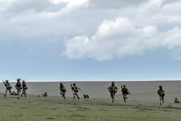 Exército Soldados Campo Luta — Fotografia de Stock