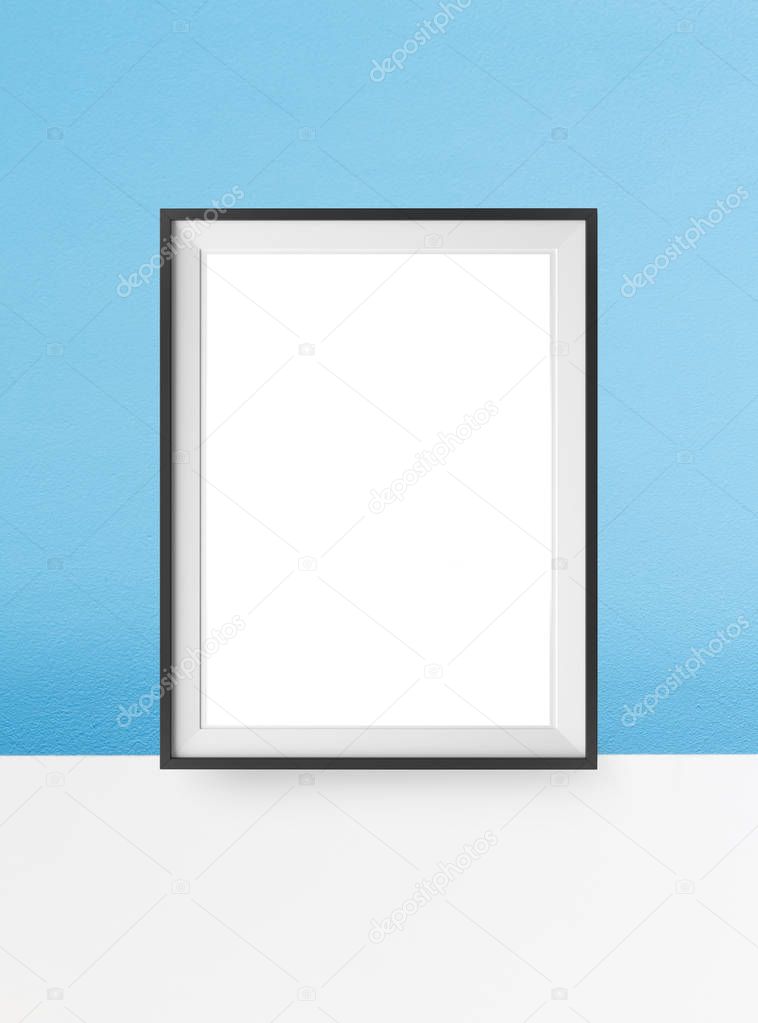 Poster frame mock up template with summer home decor
