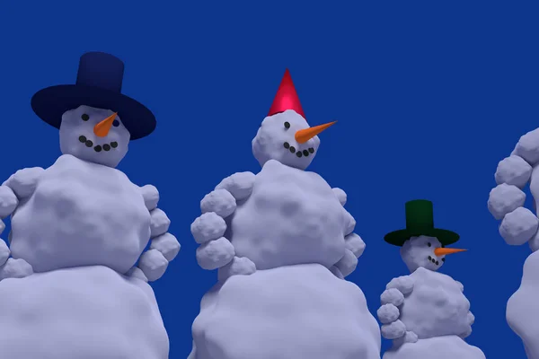happy snowman family