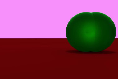 kırmızı bir yüzey üzerinde yeşil Küre