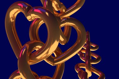 Altın Kupa zincirlerinin 3D render