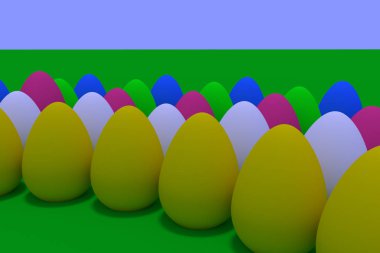 3D render renkli yumurta