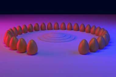 mavi ve pembe ışık altın yumurta