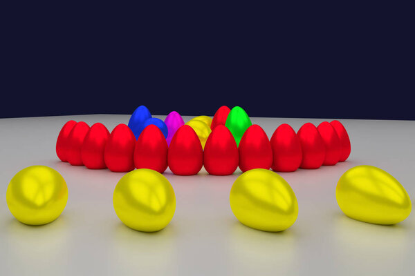 3D rendering of easter eggs