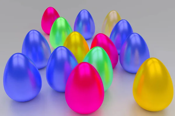 Representación 3D de huevos de Pascua — Foto de Stock