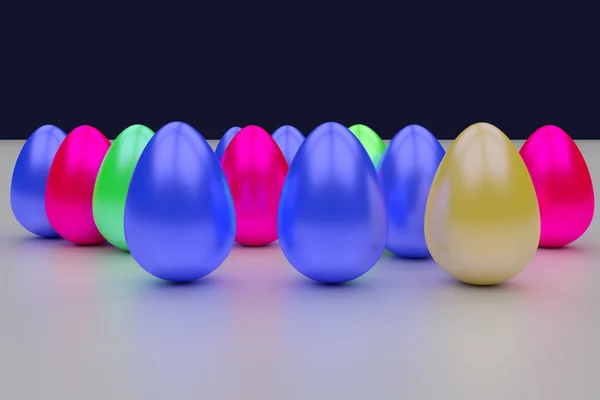 Representación 3D de huevos de Pascua — Foto de Stock