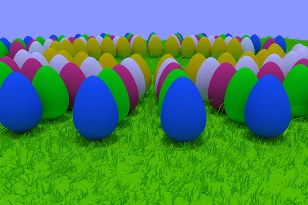 Renderização 3D de ovos de Páscoa — Fotografia de Stock
