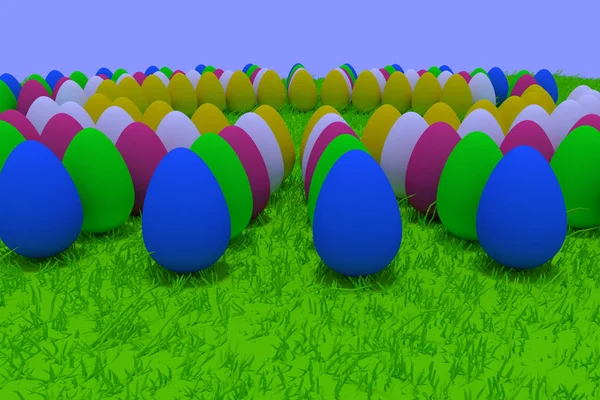 Representación 3D de huevos de Pascua — Foto de Stock