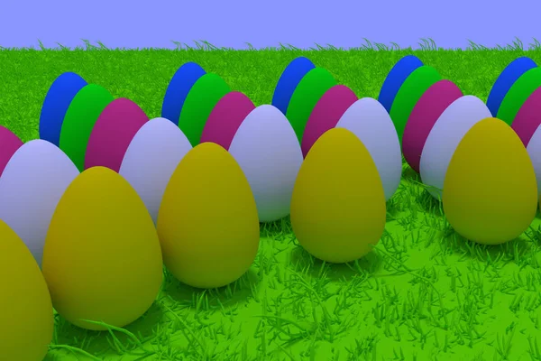 Representación 3D de huevos de Pascua — Foto de Stock