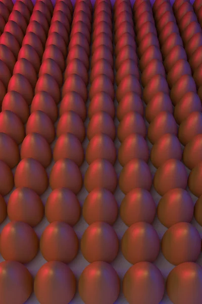 Representación 3D de huevos dorados en luz azul y rosa — Foto de Stock