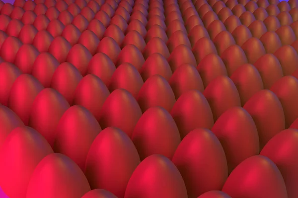 3D rendering of golden eggs in blue and pink light — Stock Photo, Image