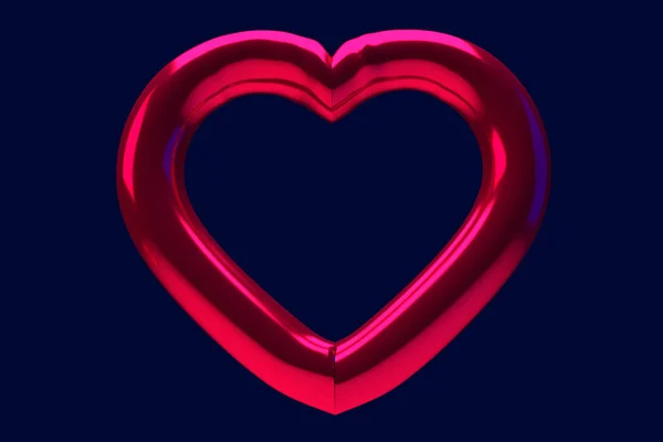 3D-Darstellung eines rot glänzenden Herzens — Stockfoto