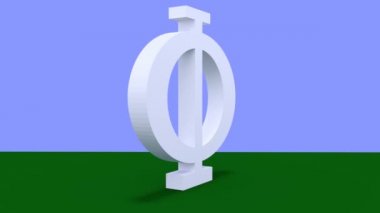 Yunanca Büyük harf karakter Phi 