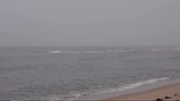 在多雨的秋天天北海海岸 — 图库视频影像