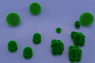 greenish, slightly transparent spheres of different sizes clipart