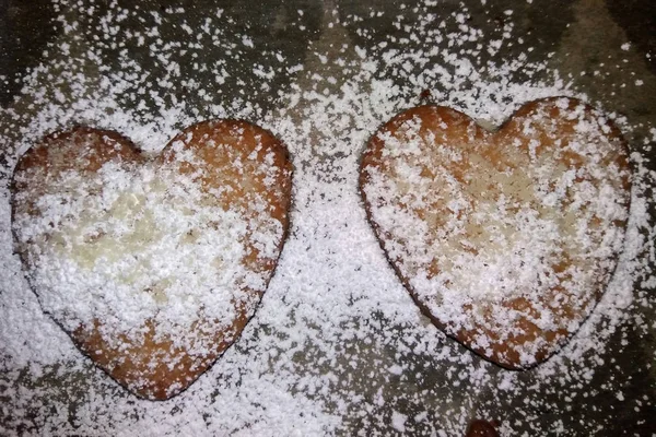 Biscotti Natale Fatti Casa Con Sacco Zucchero Velo — Foto Stock