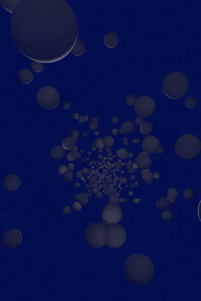 イラストレーションの暗い青色の背景に 多数の灰色球 — ストック写真