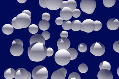 3D illüstrasyon koyu mavi arka plan ile çok sayıda, beyaz küre