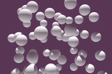3D illüstrasyon kırmızı arka plan ile çok sayıda, beyaz küre