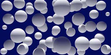 3D illüstrasyon koyu mavi arka plan ile çok sayıda, beyaz küre