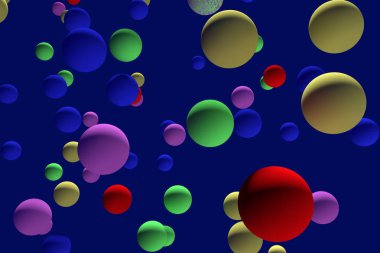 tek renkli arka plan ile çok sayıda vurgulama küreler 3D çizimi