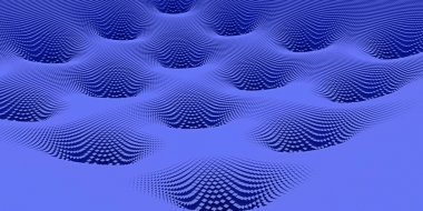 küboidlerdeki kare bir Kaide ile yüzlerce oluşan bir Huni şeklindeki manzara 3D çizimi