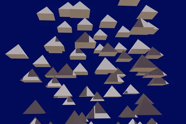 Illustration Hovering Pyramids Dark Blue Background — Stock Photo, Image