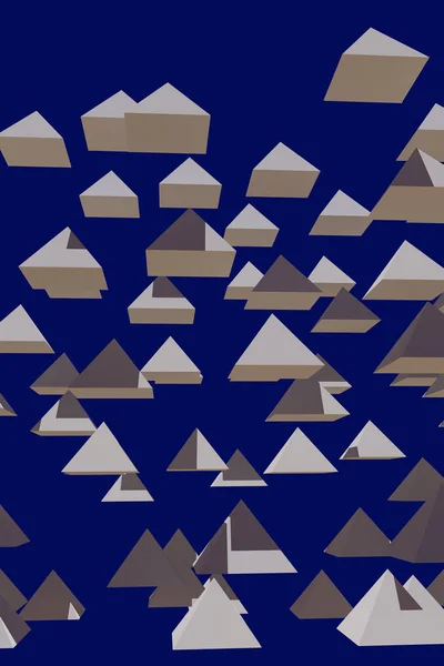 Ilustracja Unosić Piramidy Ciemnym Niebieskim Tle — Zdjęcie stockowe
