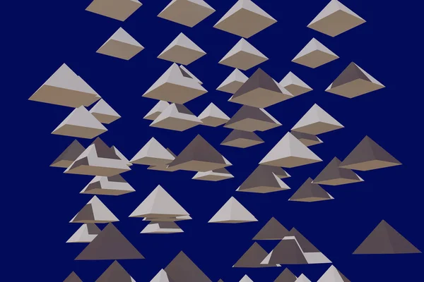 Obrázek Umístíte Pyramid Tmavě Modrým Pozadím — Stock fotografie