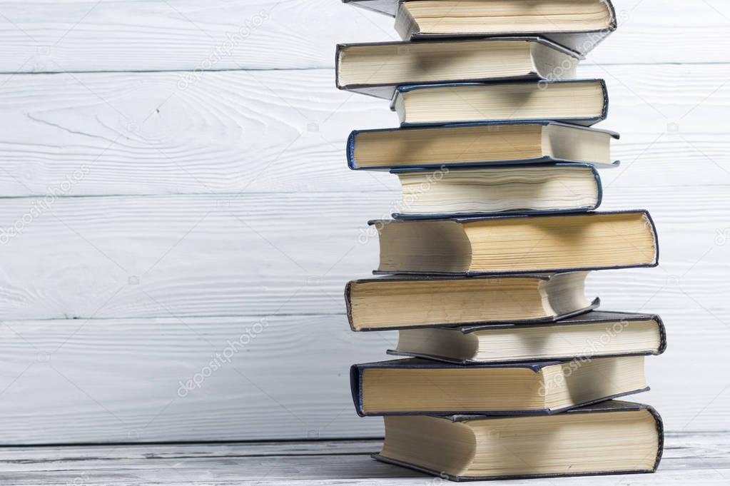 Stack of books background. many books piles. — Stock Photo