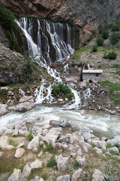 Mountain forest waterfall landscape. Kapuzbasi waterfall in Kayseri, Turkey