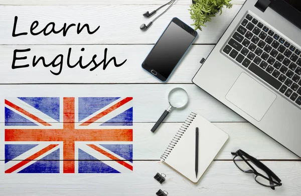 Aprenda Inglês conceito. Hora de aprender línguas — Fotografia de Stock