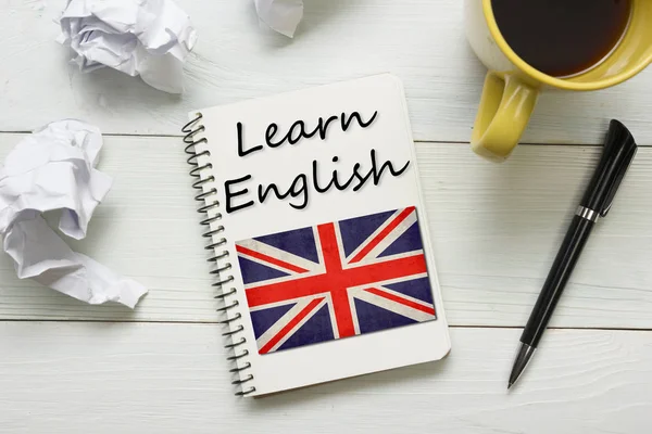 Aprende el concepto inglés. Tiempo para aprender idiomas —  Fotos de Stock