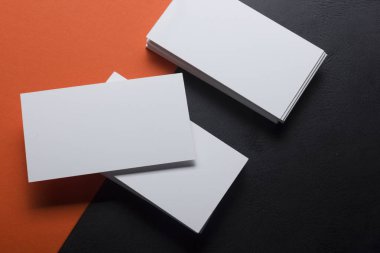 Renkli arka planda kartvizitler. Düz Yat. metin için boşluk kopyala