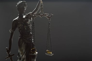 Boşanma kavramı. Alyans ve adalet themis heykeli