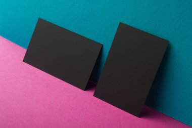 Kartvizitler boş. Renk arkaplan modeli. Düz Yat. metin için boşluk kopyala