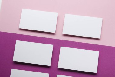 Kartvizitler boş. Renk arkaplan modeli. Düz Yat. metin için boşluk kopyala