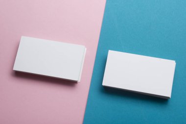 Kartvizitler boş. Renk arkaplan modeli. Düz Yat. metin için boşluk kopyala