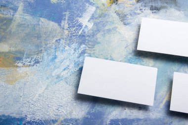 Kartvizitler boş. Renk arkaplan modeli. Düz Yat. metin için boşluk kopyala