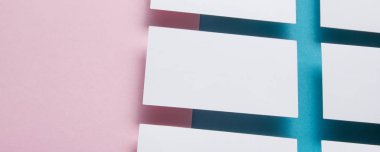 Kartvizitler boş. Renk arkaplan modeli. Düz Yat. metin için boşluk kopyala