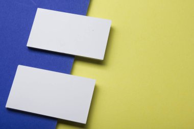 Renkli arka planda kartvizitler. Düz Yat. metin için boşluk kopyala