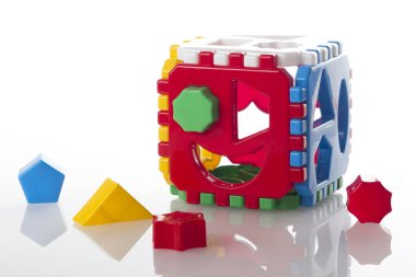 Kid toy top view isolated on white background, kid or child development concept