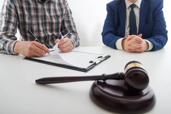 Law, advice and Legal services concept. Lawyer and attorney having team meeting at law firm. — Stock Photo, Image