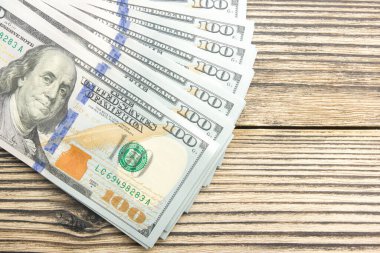 para arka plan. Amerikan yüz dolarlık banknotlar. kopyalama alanı
