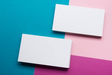 Kartvizitler boş. Renk arkaplan modeli. Düz Yat. metin için boşluk kopyala