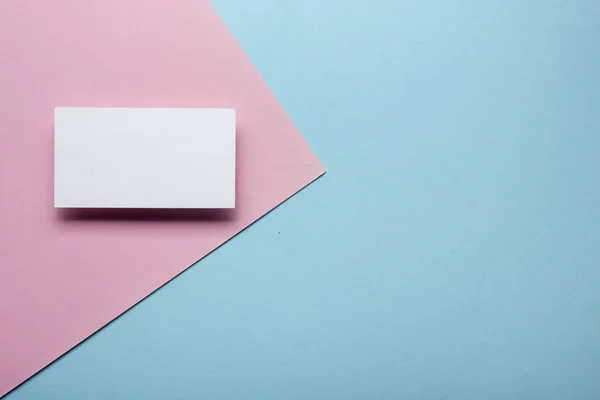 Business Cards Blank Mockup On Color Background Flat Lay Copy Space For Text Communication Presentation Stock Photo 337037482