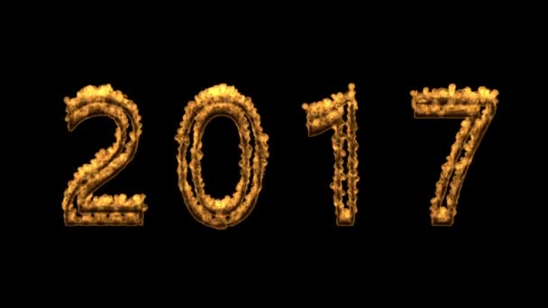 Ano Novo isolado sobre preto — Vídeo de Stock