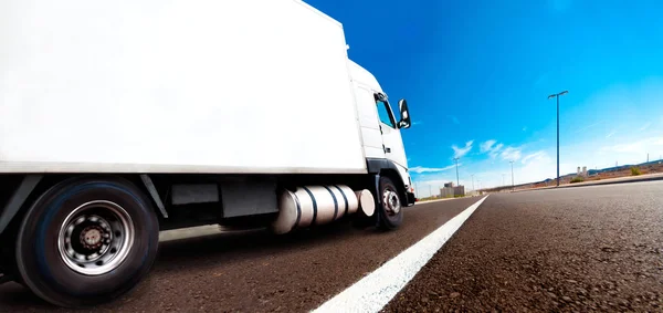 International delivering goods trailer — Stock Photo, Image